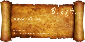 Bukor Éva névjegykártya