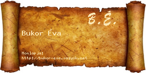 Bukor Éva névjegykártya